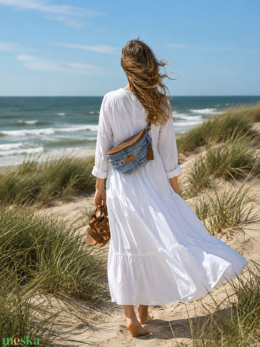 Brown sling - boho bag, nyári táska - táska & tok - övtáska - Meska.hu