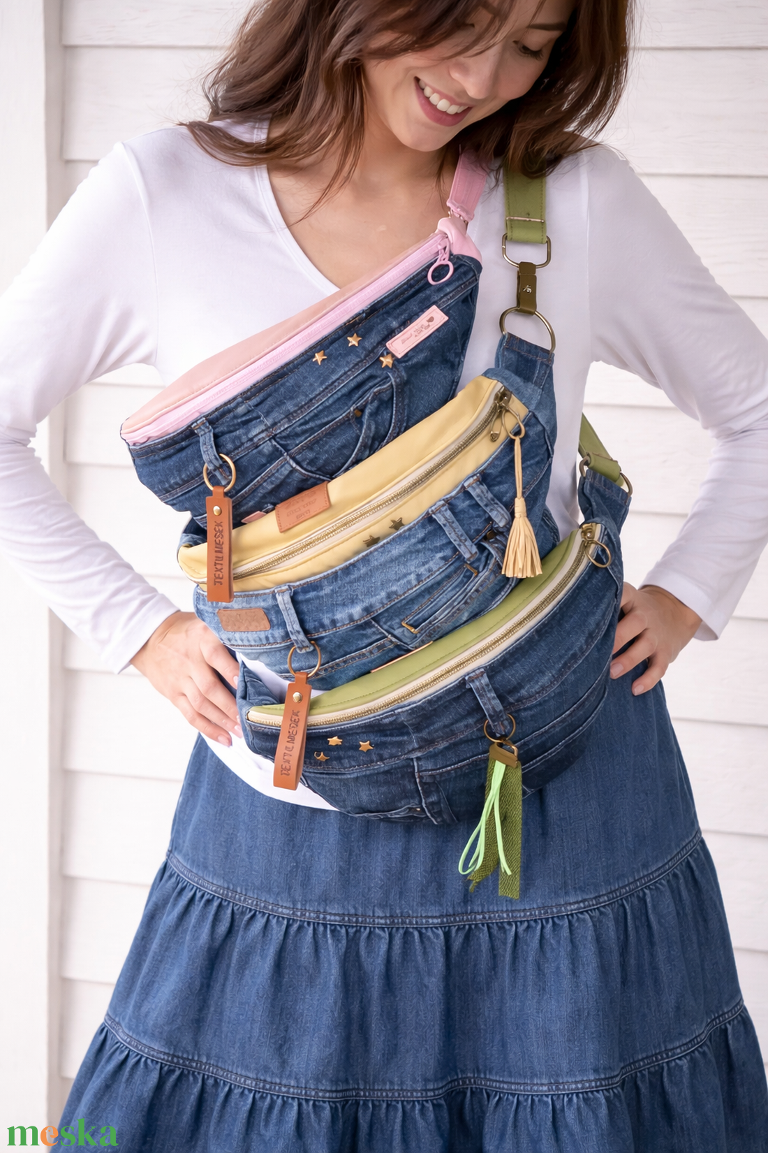 Green sling - boho bag, nyári táska - táska & tok - övtáska - Meska.hu