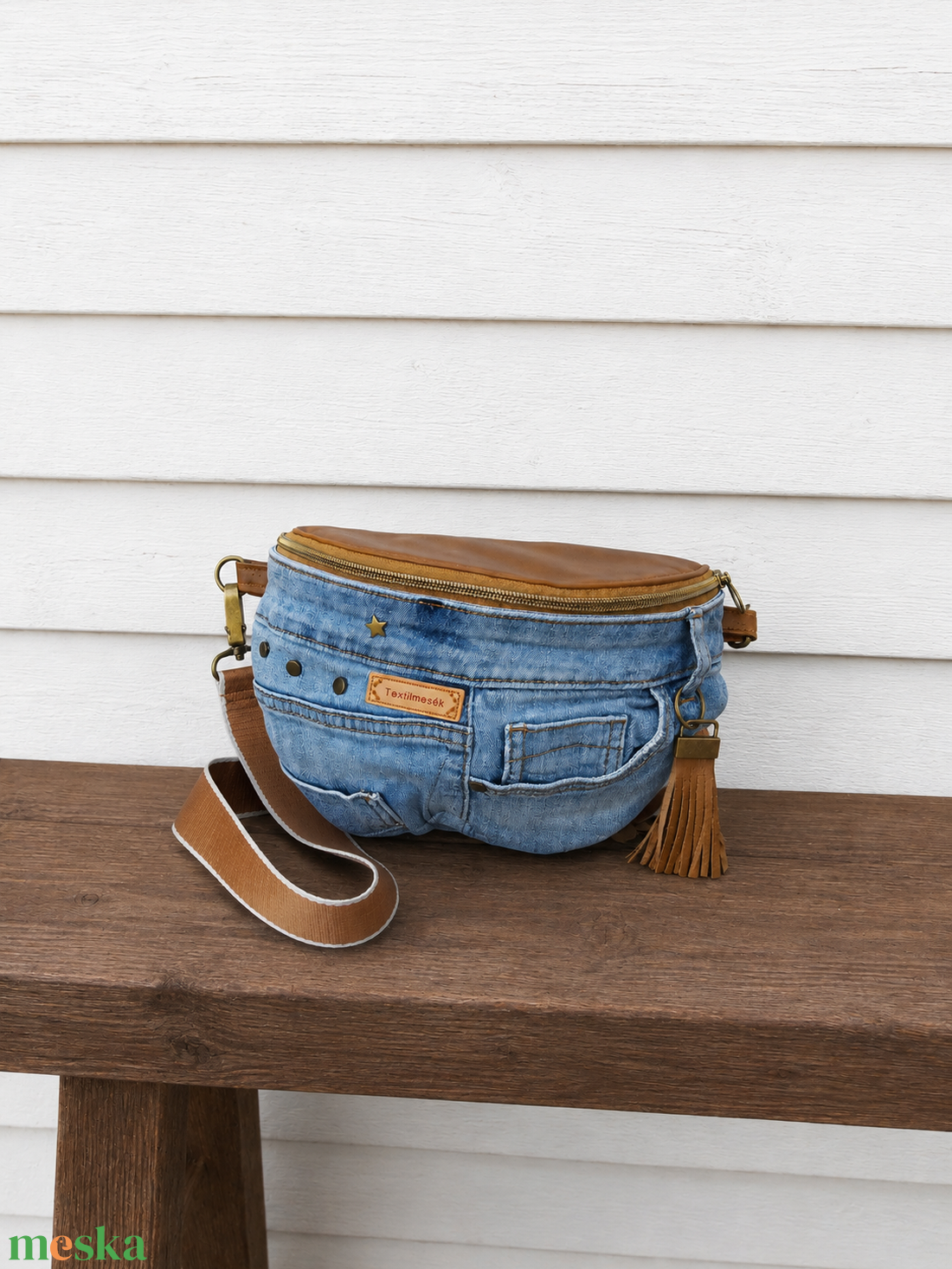 Brown sling - boho bag, nyári táska - táska & tok - övtáska - Meska.hu