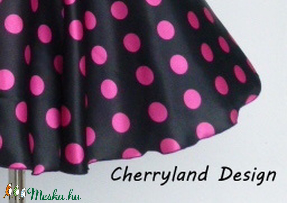 Rockabilly Pin Up stílusú pöttyös szoknya fekete. -  - Meska.hu
