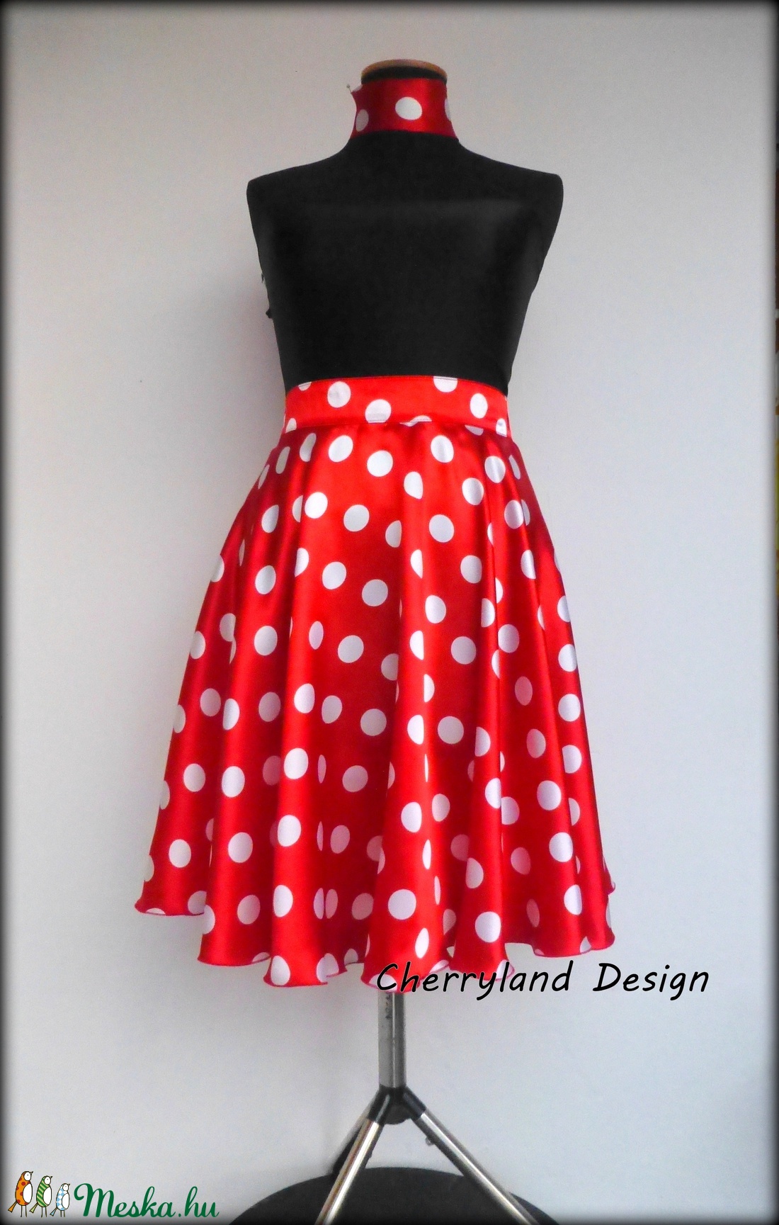 Minnie  Rockabilly Pin Up stílusú pöttyös szoknya . -  - Meska.hu