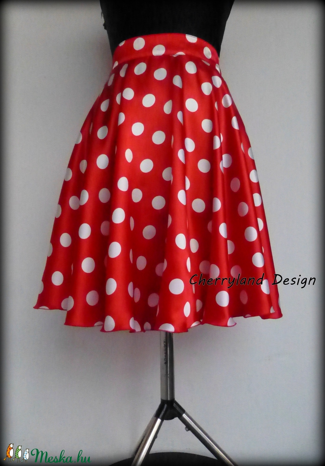 Minnie  Rockabilly Pin Up stílusú pöttyös szoknya . -  - Meska.hu