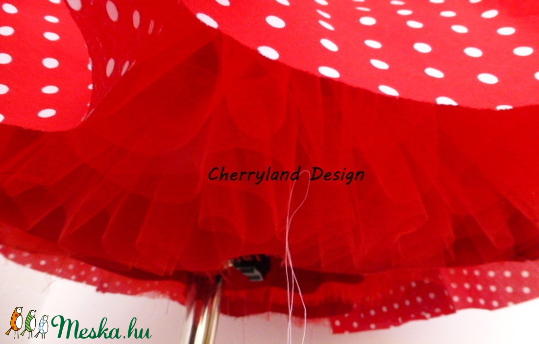   Piros-Fehér Pöttyös Rockabilly szoknya./Alsószoknyával -  - Meska.hu