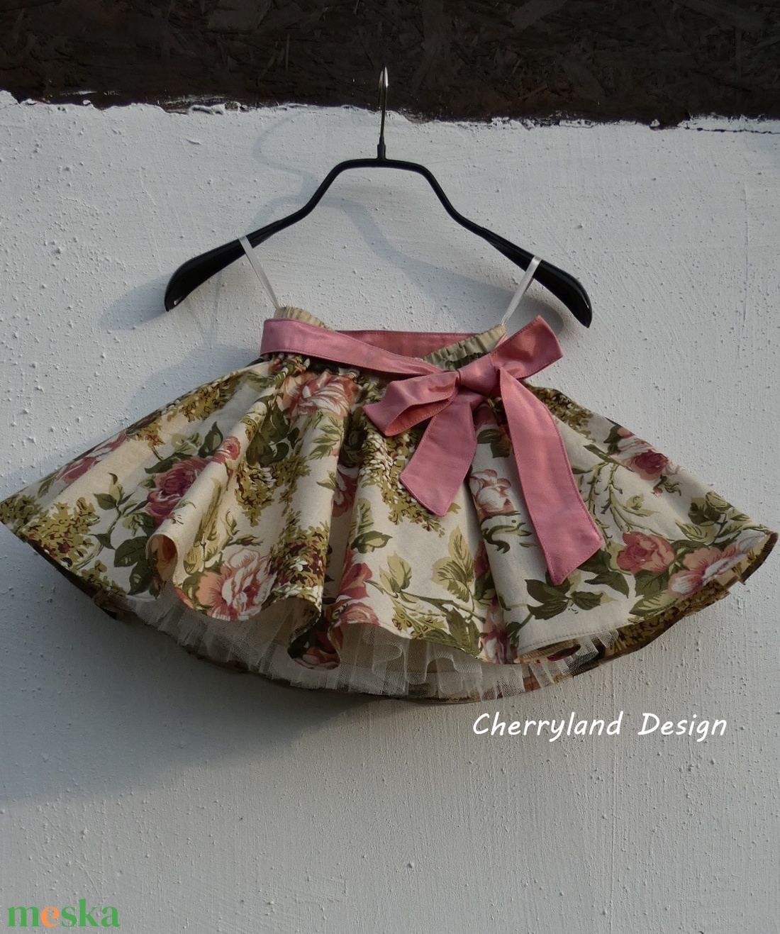 Cherryland Design Vintage Virágmintás Rockabilly KISLÁNY Szoknya /Alsószoknyával. - ruha & divat - női ruha - szoknya - Meska.hu