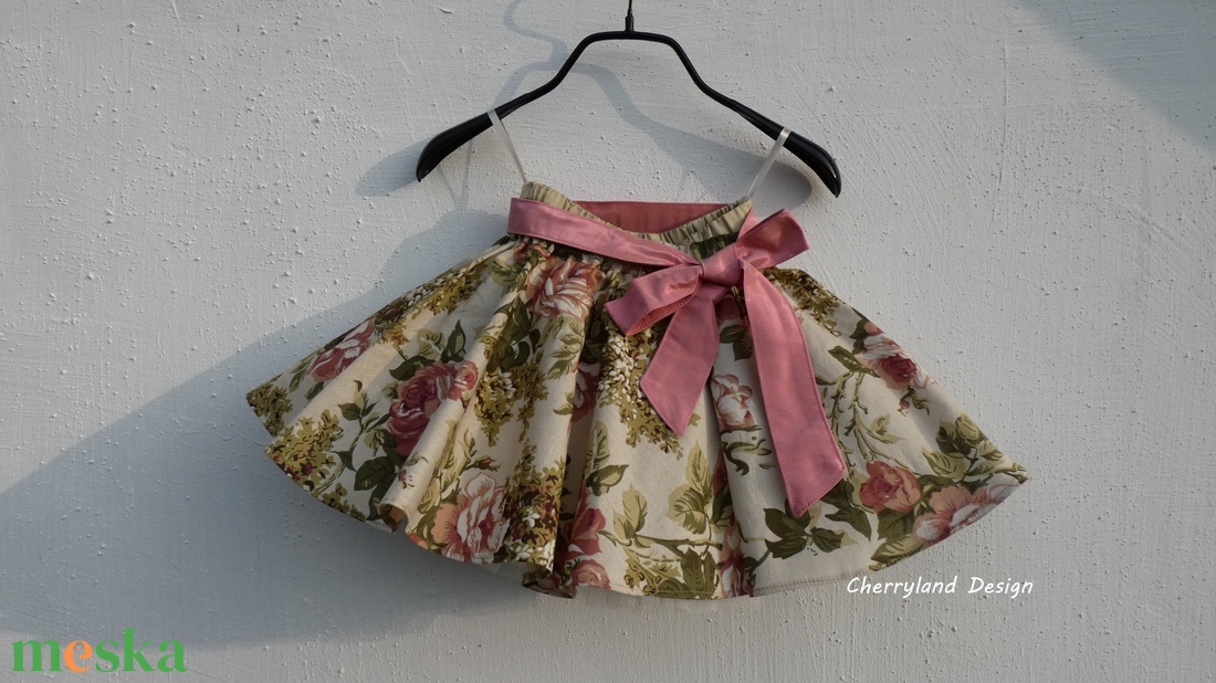 Cherryland Design Vintage Virágmintás Rockabilly KISLÁNY Szoknya /Alsószoknyával. - ruha & divat - női ruha - szoknya - Meska.hu