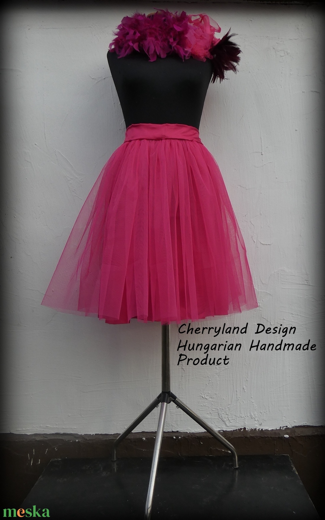 Cherryland Design Pink   Tüll Szoknya/ Pink Tulle Skirt - ruha & divat - női ruha - szoknya - Meska.hu