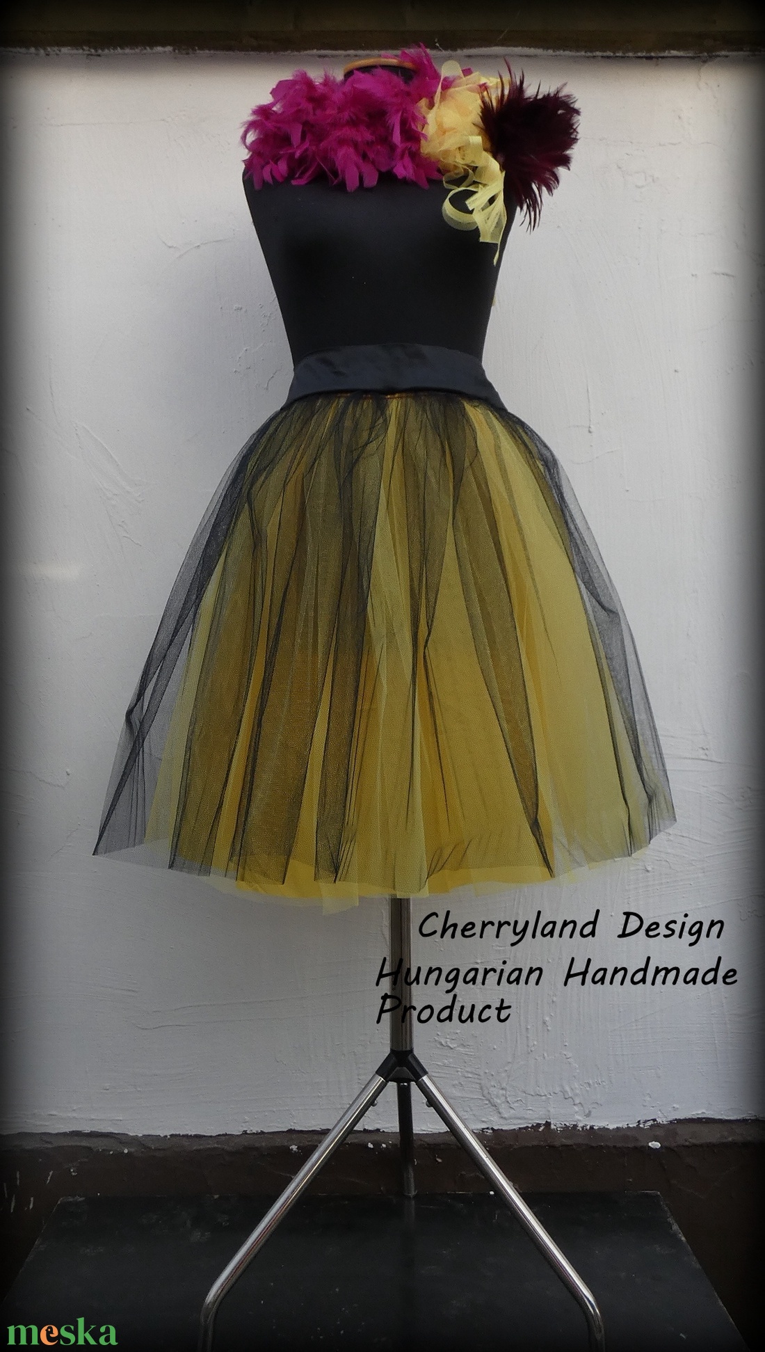 Cherryland Design Sárga  Árnyalat  Tüll Szoknya/ Yellow Shades Tulle Skirt - ruha & divat - női ruha - szoknya - Meska.hu