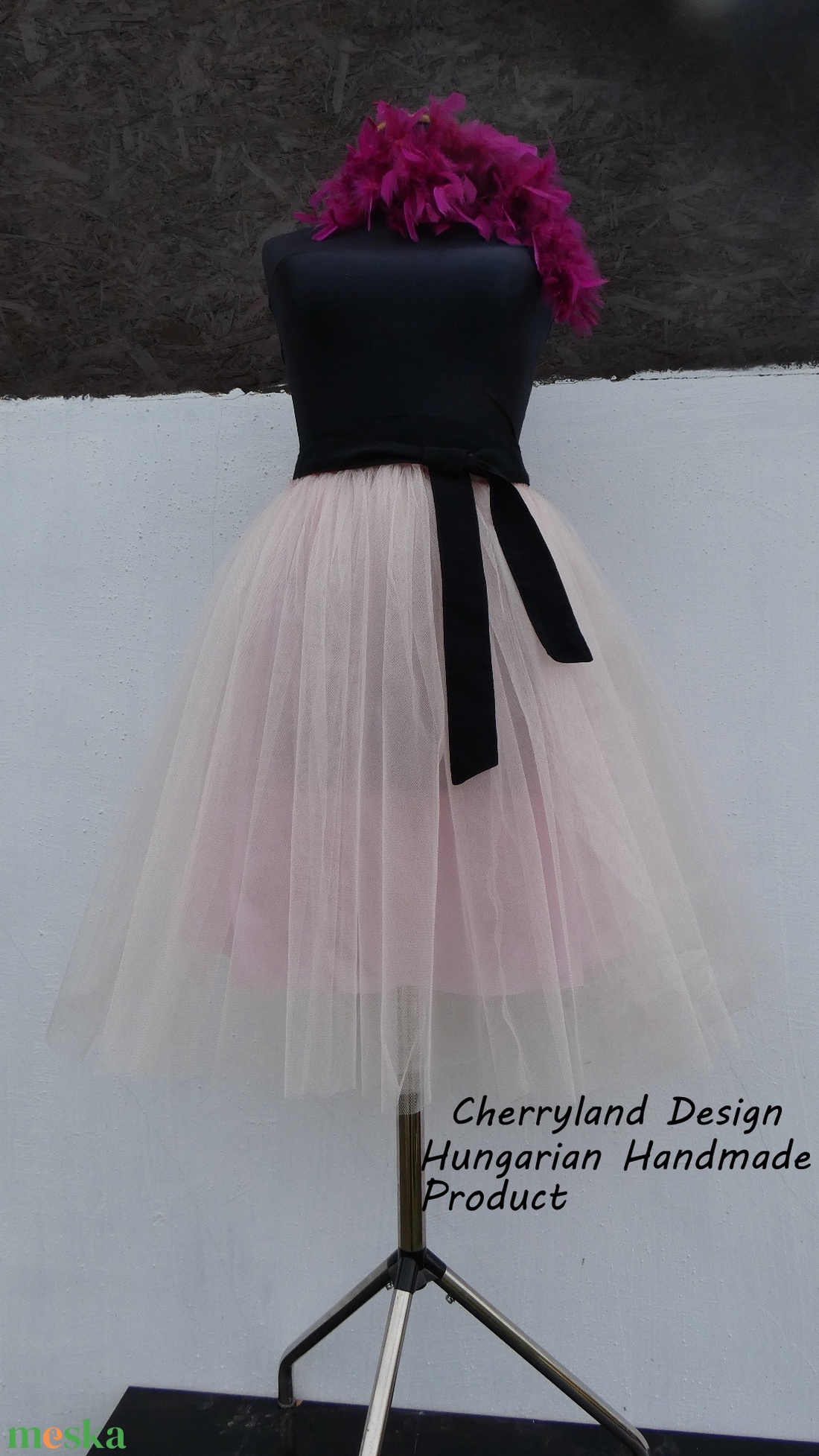 Cherryland Design Halovány Rózsaszín Tüll Szoknya/Tulle Skirt - ruha & divat - női ruha - szoknya - Meska.hu