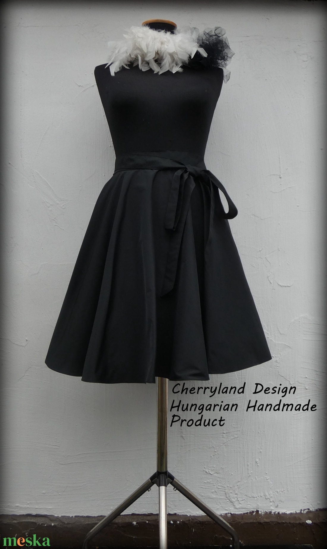 Cherryland Design Fekete Taft szoknya. - ruha & divat - női ruha - szoknya - Meska.hu