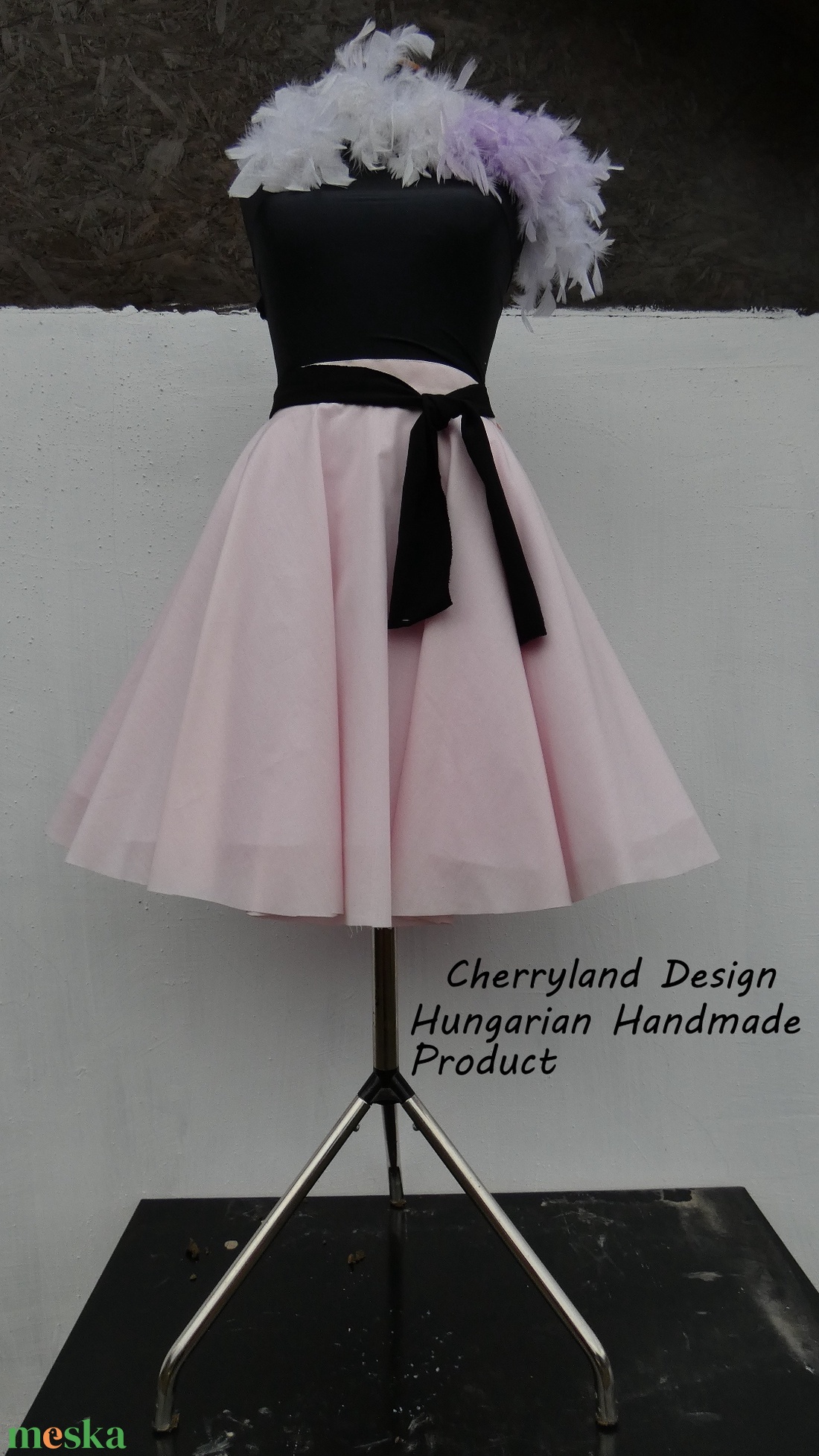 Cherryland Design Púder Rózsaszín Rockabilly stílusú szoknya /Alsószoknya - ruha & divat - női ruha - szoknya - Meska.hu