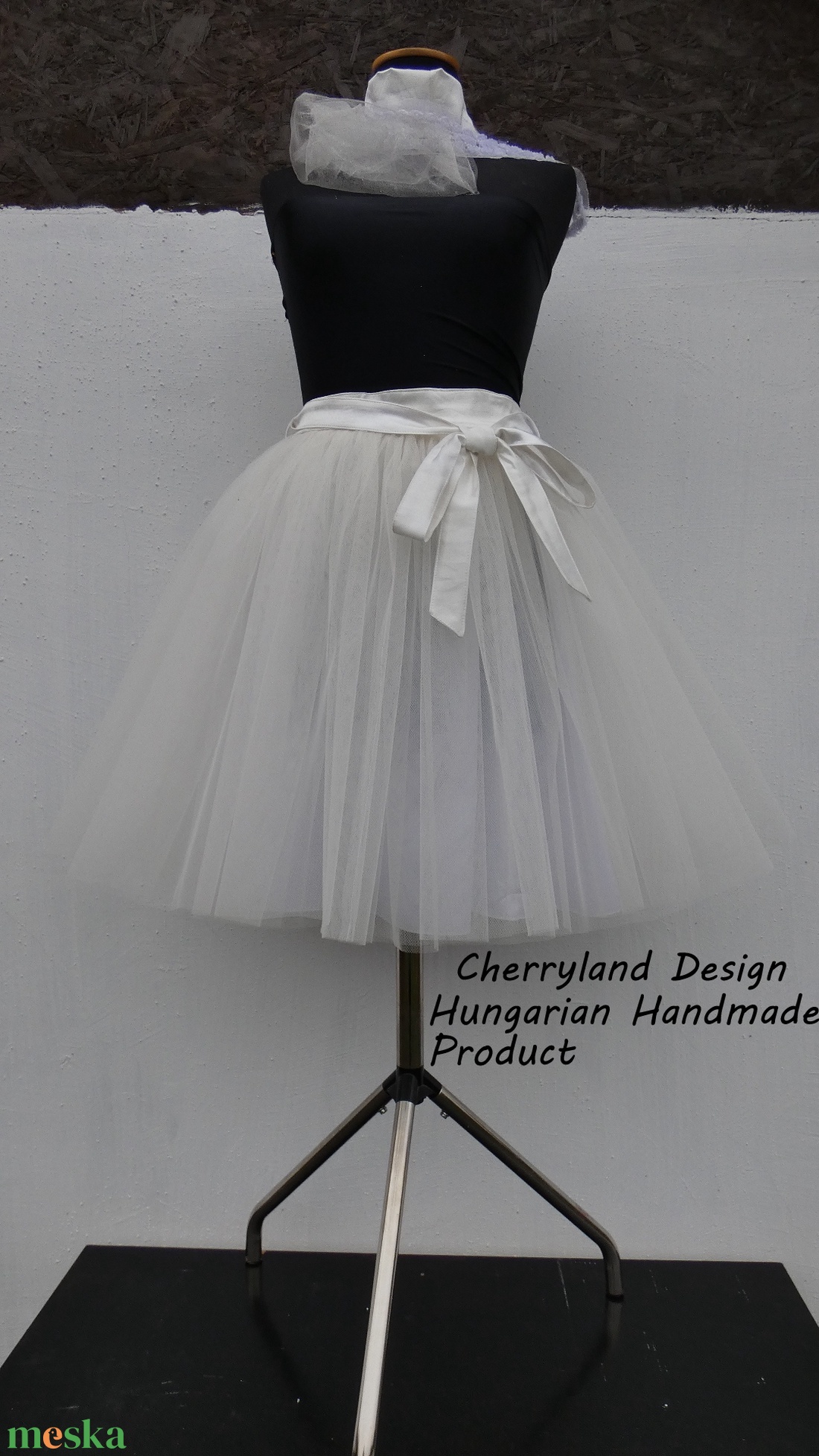 Cherryland Design Fehér Tüll Szoknya /White Tulle Skirt - ruha & divat - női ruha - szoknya - Meska.hu