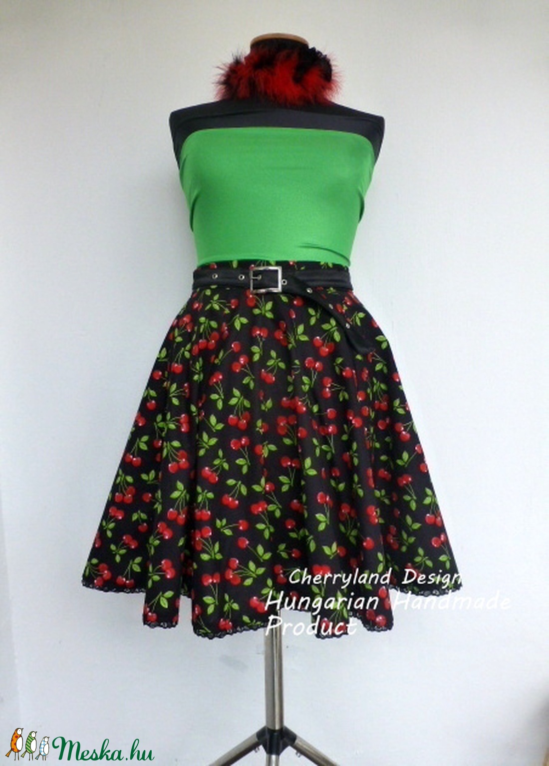 Cherryland Design Fekete Cseresznyés Rockabilly stílusú szoknya - ruha & divat - női ruha - szoknya - Meska.hu Cherryland Design Fekete Cseresznyés Rockabilly stílusú szoknya - ruha & divat - női ruha - szoknya - Meska.hu