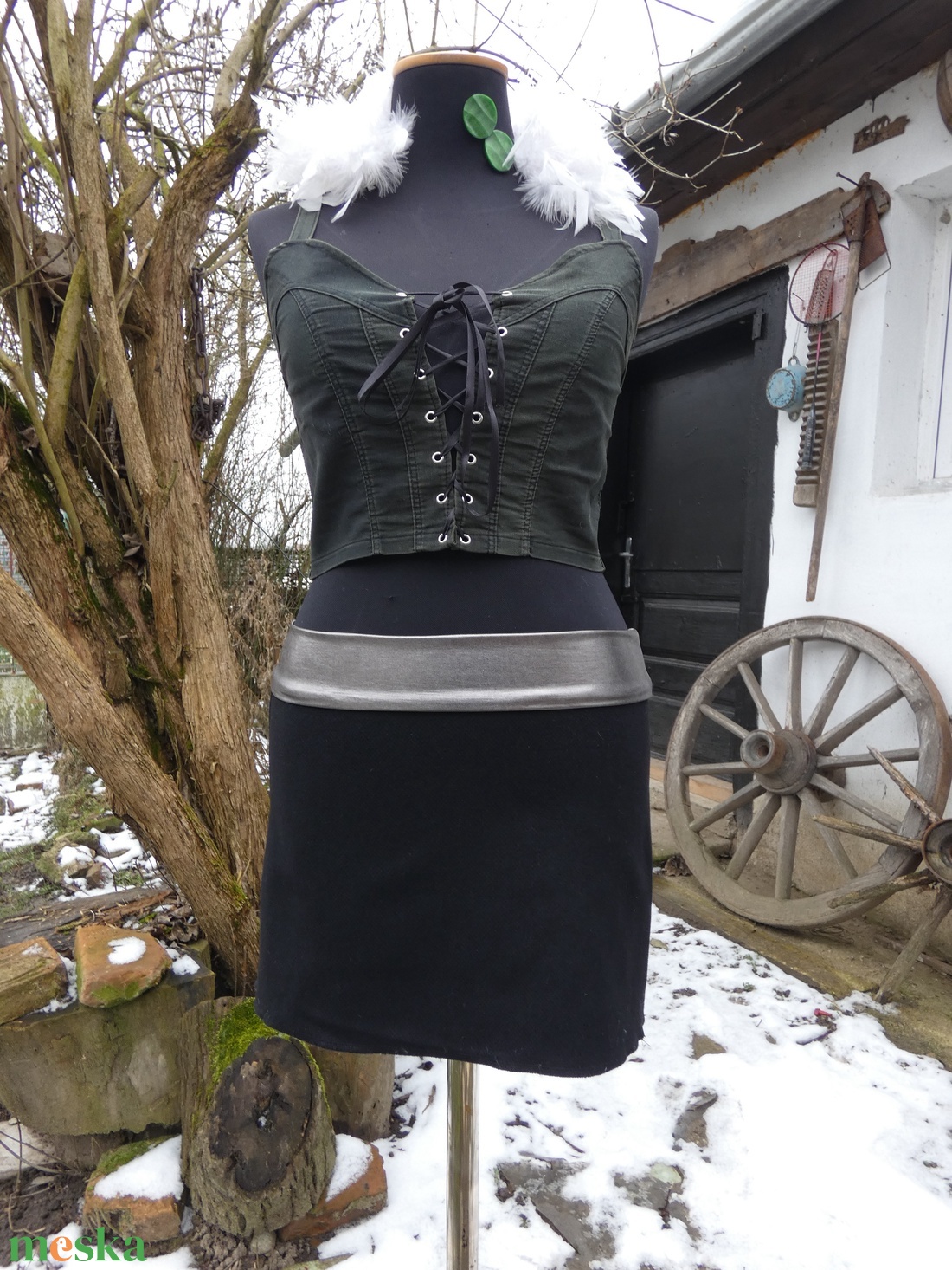 Cherryland Design Fekete Gyapjúszoknya / Csipőmelegítő - ruha & divat - női ruha - szoknya - Meska.hu