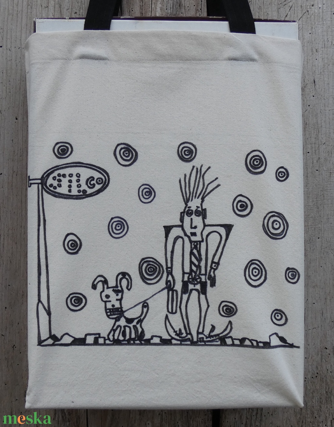 Textilszatyor Freak Box Johnny ( Limitált szériás rajzával) -Ziggy in the city . - táska & tok - bevásárlás & shopper táska - shopper, textiltáska, szatyor - Meska.hu