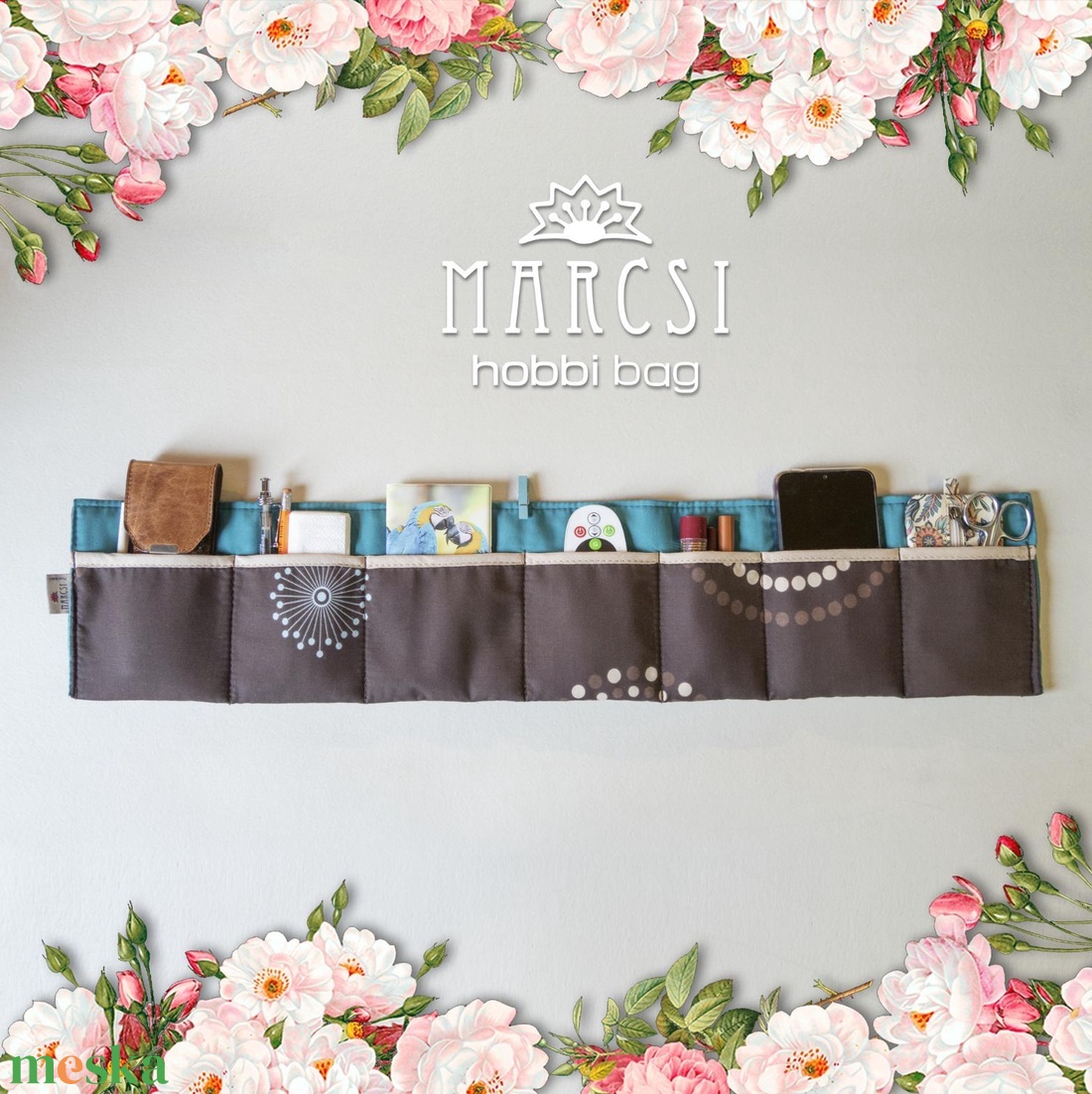 Barna mintás táskarendező, táskabelső rendszerező rendelhető - táska & tok - kézitáska & válltáska - belső rendező - Meska.hu