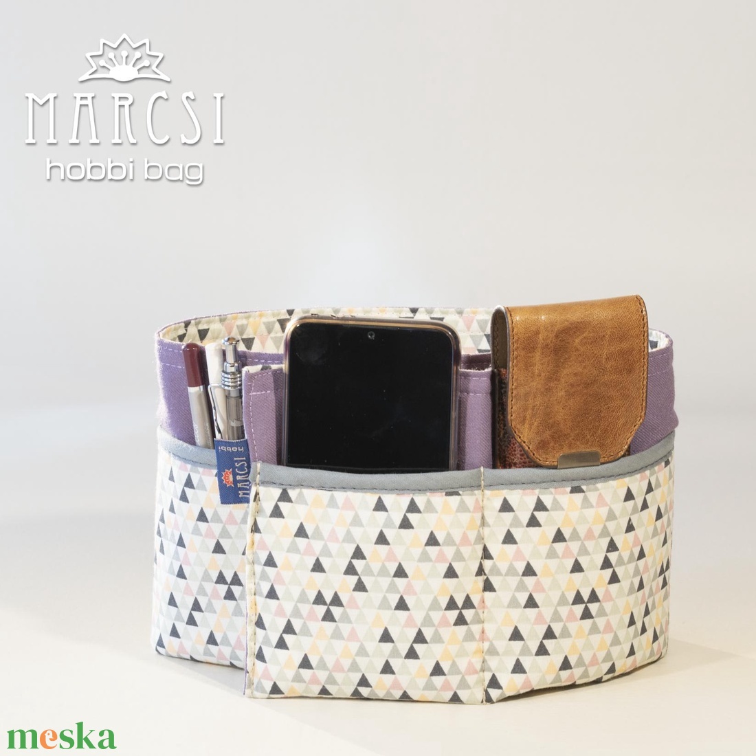 Háromszög mintás táskarendező, táskabelső rendszerező rendelhető - táska & tok - kézitáska & válltáska - belső rendező - Meska.hu