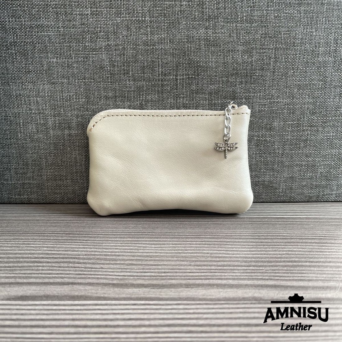 Ekrü egy cipzáras kulcstartó A3001 - táska & tok - kulcstartó & táskadísz - kulcstartó - Meska.hu