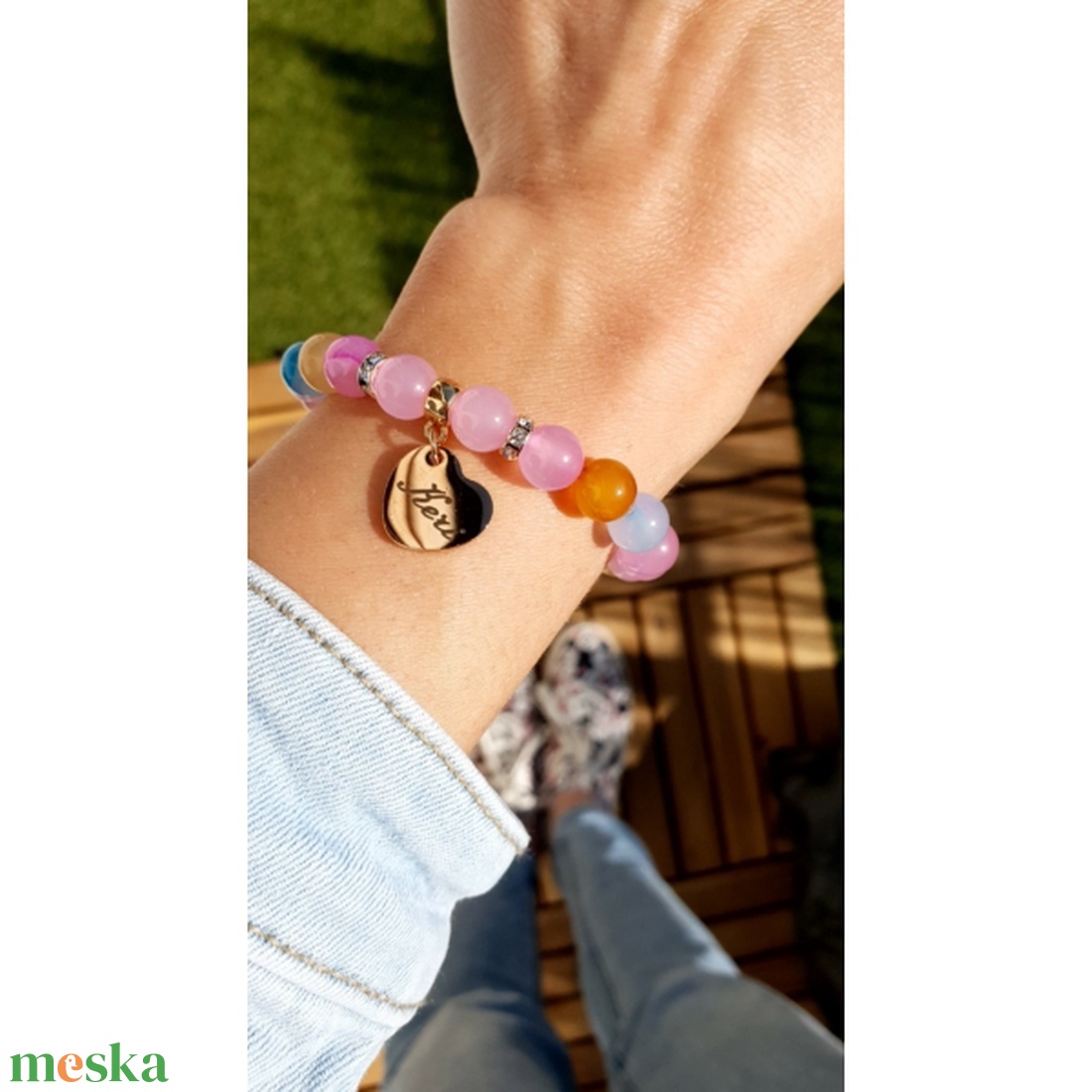 Keri medálos ásványkarkötő rosegold - ékszer - karkötő - ásványkarkötő - Meska.hu Keri medálos ásványkarkötő rosegold - ékszer - karkötő - ásványkarkötő - Meska.hu