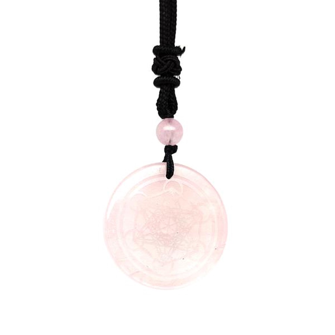 Kör metatron rózsakvarc medál zsinóron 3,5cm - ékszer - nyaklánc - medál - Meska.hu