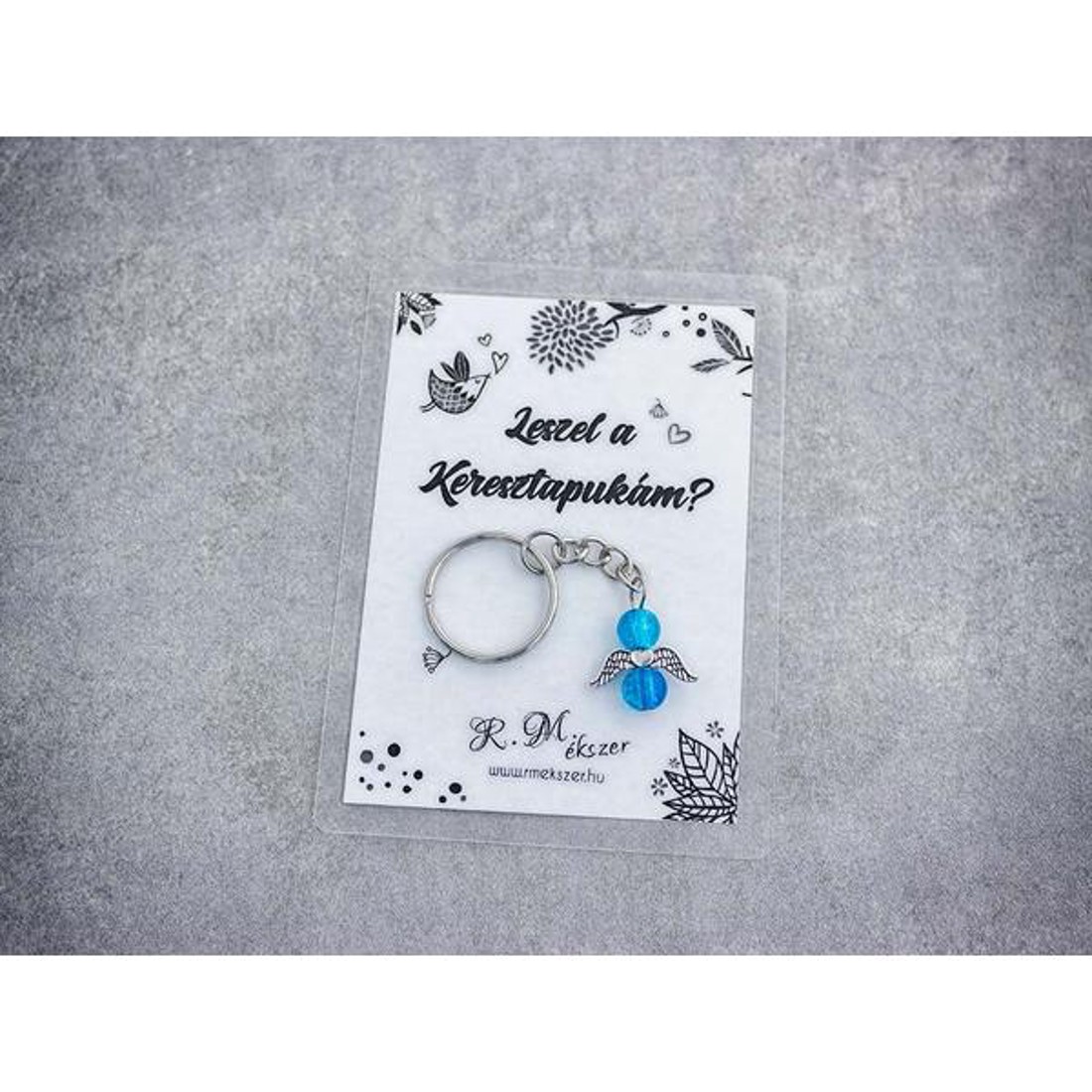 Leszel a Keresztapukám kék angyal medálos kulcstartó - táska & tok - kulcstartó & táskadísz - kulcstartó - Meska.hu