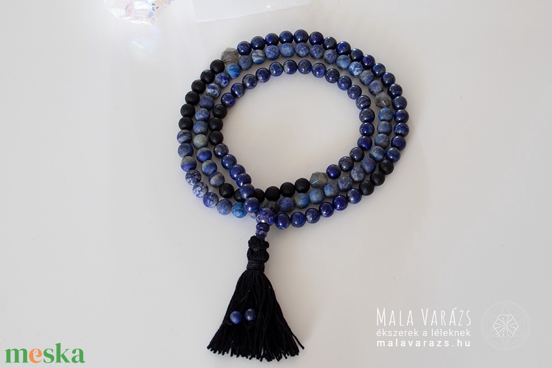Tisztánlátás Imafüzér - Lapisz Lazuli Mala - Lapisz Lazuli nyaklánc, Lápisz Lazuli nyaklánc, Lápisz Lazuli Mala - otthon & életmód - dekoráció - spiritualitás - mala - Meska.hu