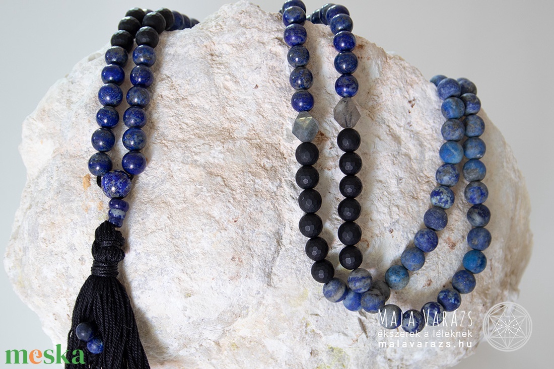 Tisztánlátás Imafüzér - Lapisz Lazuli Mala - Lapisz Lazuli nyaklánc, Lápisz Lazuli nyaklánc, Lápisz Lazuli Mala - otthon & életmód - dekoráció - spiritualitás - mala - Meska.hu