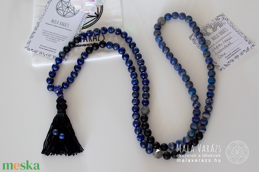 Tisztánlátás Imafüzér - Lapisz Lazuli Mala - Lapisz Lazuli nyaklánc, Lápisz Lazuli nyaklánc, Lápisz Lazuli Mala - otthon & életmód - dekoráció - spiritualitás - mala - Meska.hu