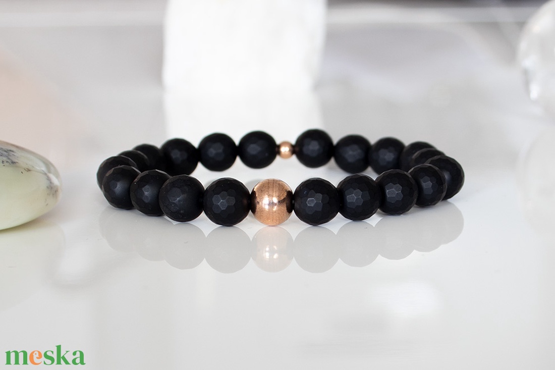 Ásvány karkötő szett, Ásvány karkötő készítés, egyedi ásvány karkötő, kézműves ásvány karkötő, ónix ásvány karkötő  - ékszer - karkötő - gyöngyös karkötő - Meska.hu