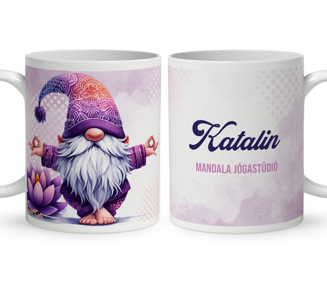 Névvel kérhető - Jóga manó gyakorlat mintás bögre - otthon & életmód - konyhafelszerelés, tálalás - tálalás - bögre & csésze - Meska.hu