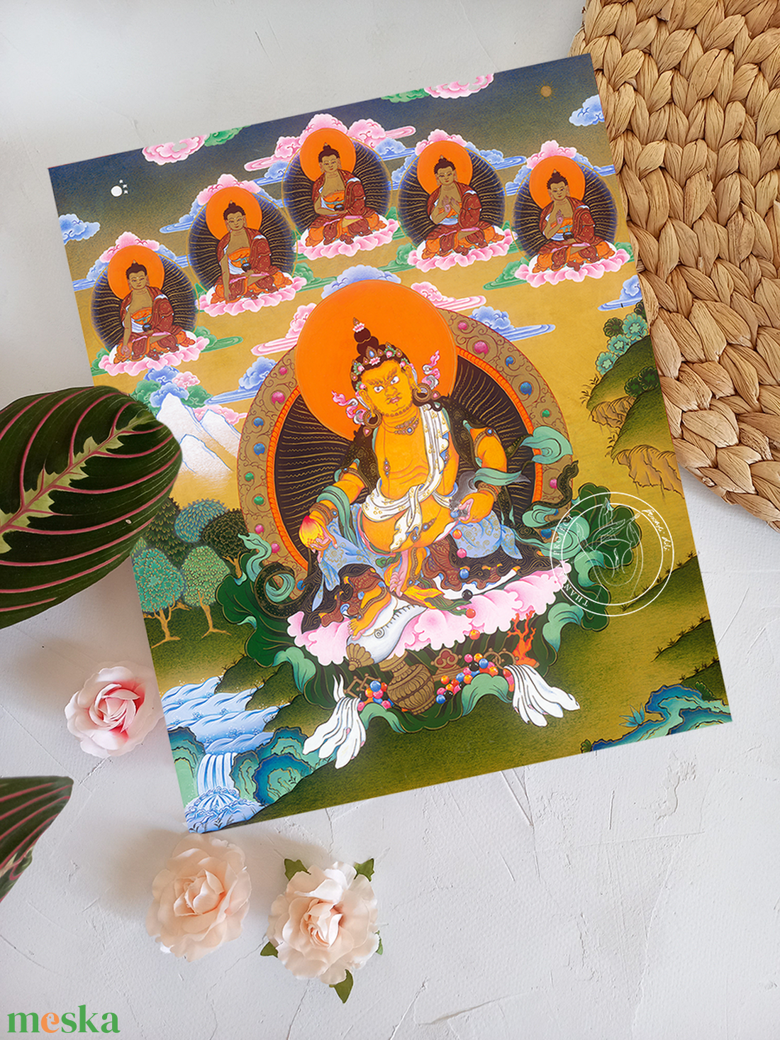 Sárga Dzambhala giclée nyomat - művészet - grafika & illusztráció - művészi nyomat - Meska.hu