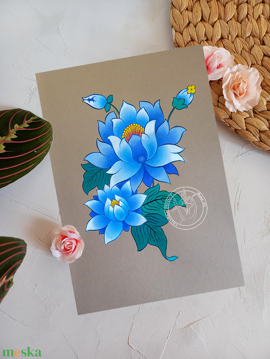 Kék lótuszvirág giclée nyomat - művészet - grafika & illusztráció - művészi nyomat - Meska.hu Kék lótuszvirág giclée nyomat - művészet - grafika & illusztráció - művészi nyomat - Meska.hu