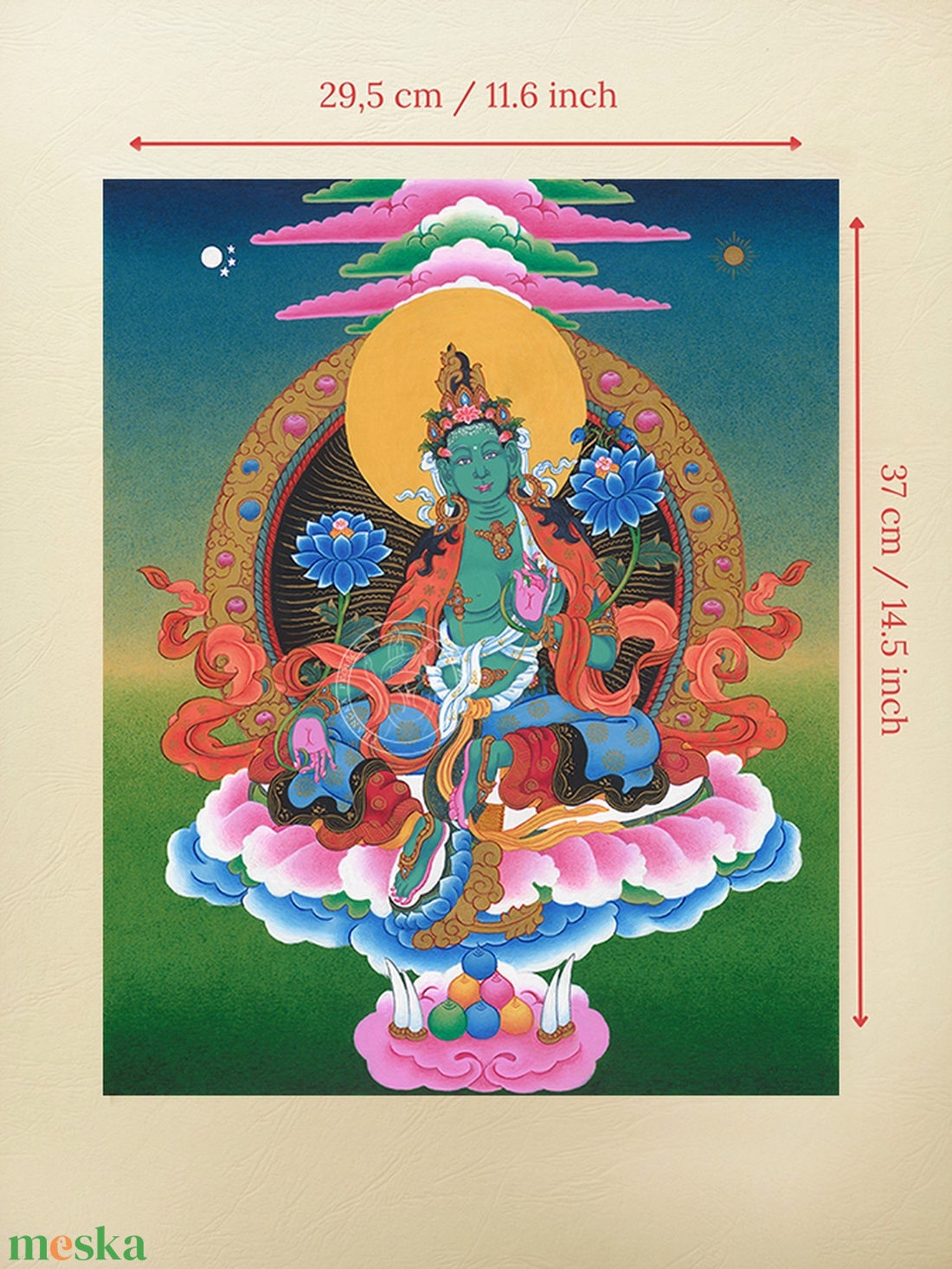 Zöld Tárá giclée nyomat  - művészet - grafika & illusztráció - művészi nyomat - Meska.hu