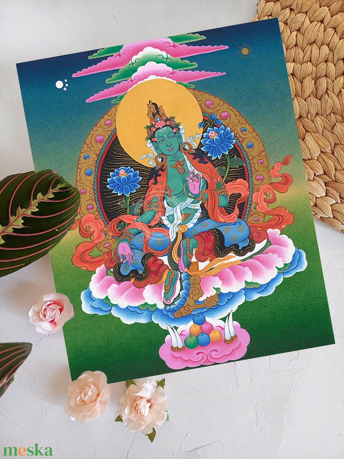 Print csomag: Gyógyító Buddha és Zöld Tárá - művészet - grafika & illusztráció - művészi nyomat - Meska.hu