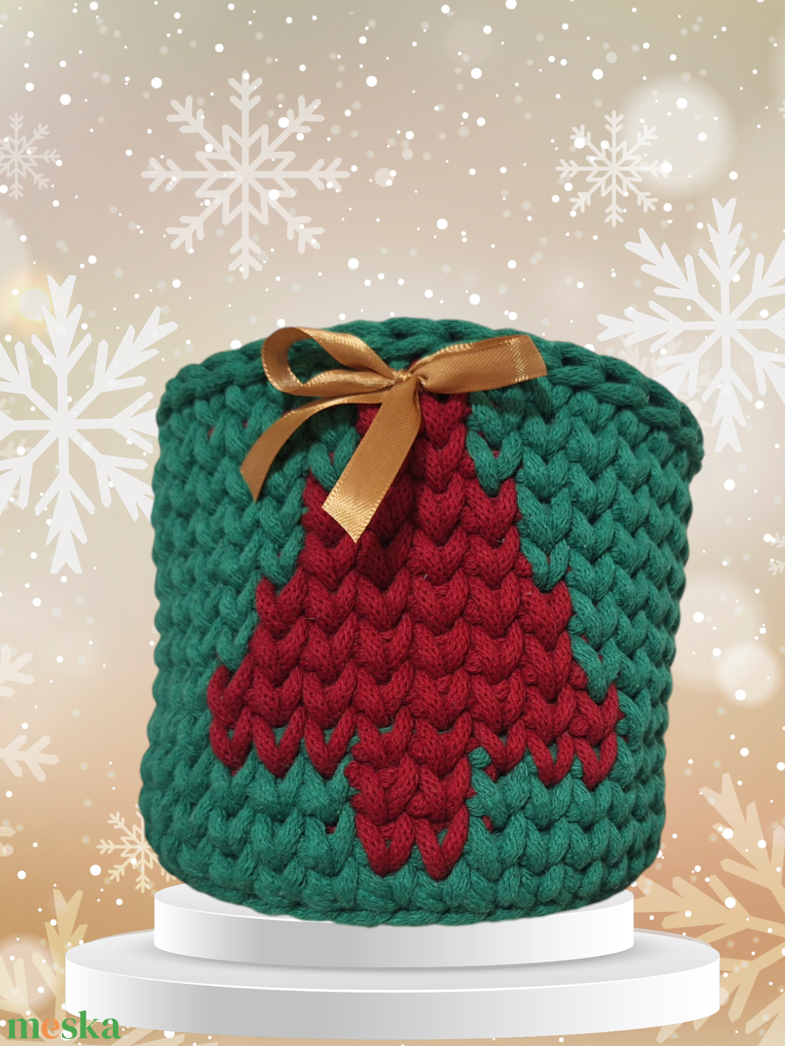 Kis fenyő karácsonyi kosár - karácsony - karácsonyi lakásdekoráció - karácsonyfa, grincsfa - Meska.hu