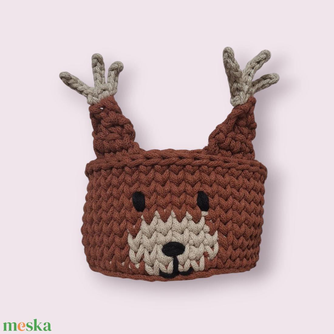 Horgolt mókus kosár - otthon & életmód - babaszoba, gyerekszoba - babaszoba, gyerekszoba - Meska.hu