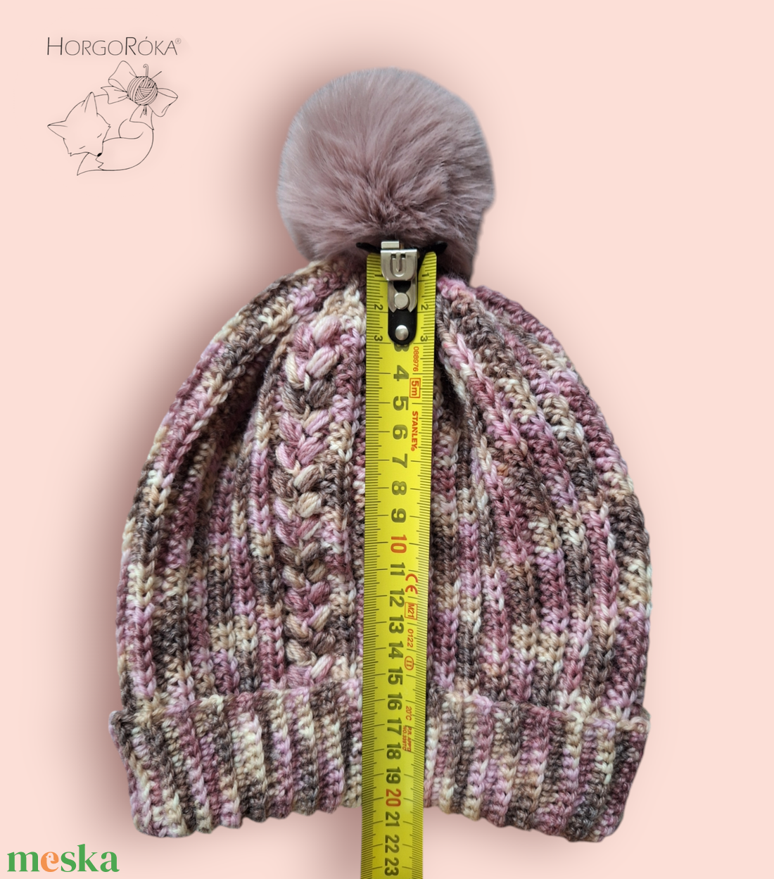 Cseresznyevirágzás gyapjú sapka - ruha & divat - sál, sapka, kendő - stóla - Meska.hu