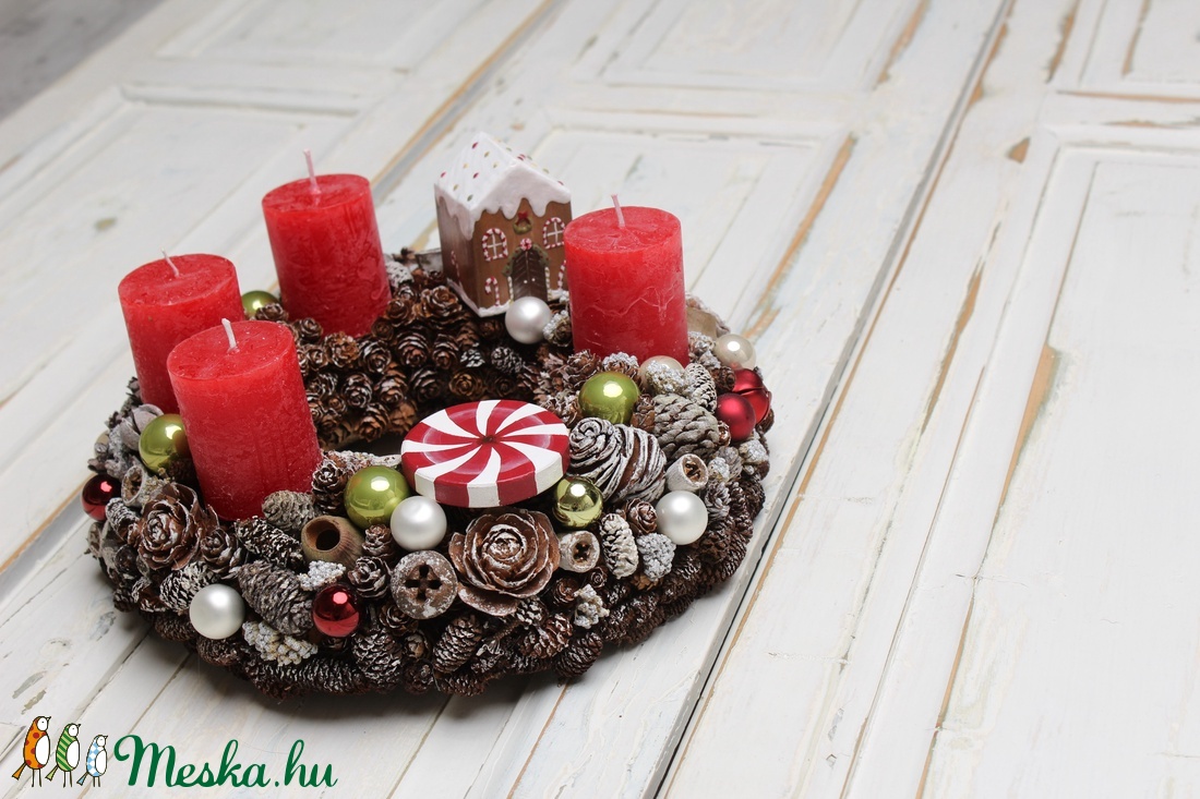 Kis mézeskalács házikós- adventi koszorú - karácsony - Meska.hu Kis mézeskalács házikós- adventi koszorú - karácsony - Meska.hu