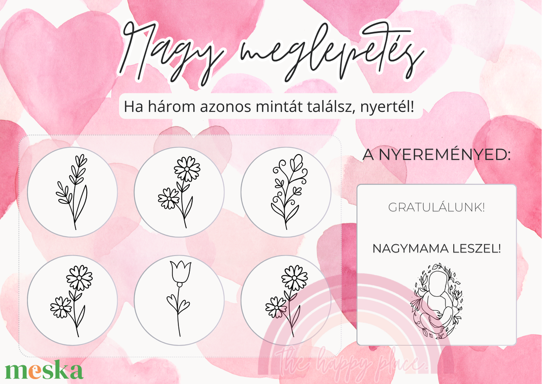 NAGYMAMA LESZEL! kaparós kártya :) / Baba bejelentő / Nagy meglepetés kaparós sorsjegy 1. - otthon & életmód - papír, írószer - ajándékozás kellékei - ajándék sorsjegy - Meska.hu
