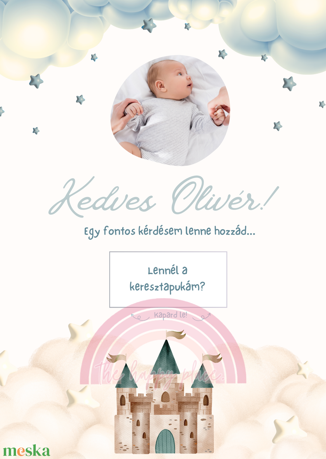 Keresztszülő felkérő FÉNYKÉPES / Lennél a keresztapukám? kaparós kártya :) / Kaparós sorsjegy 2. - otthon & életmód - papír, írószer - ajándékozás kellékei - ajándék sorsjegy - Meska.hu