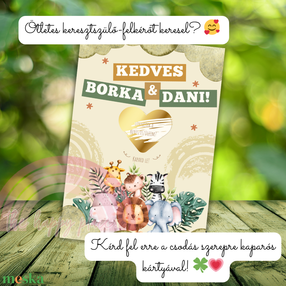 Keresztszülő felkérő kaparós kártya :) / Kaparós sorsjegy 2. - otthon & életmód - papír, írószer - ajándékozás kellékei - ajándék sorsjegy - Meska.hu