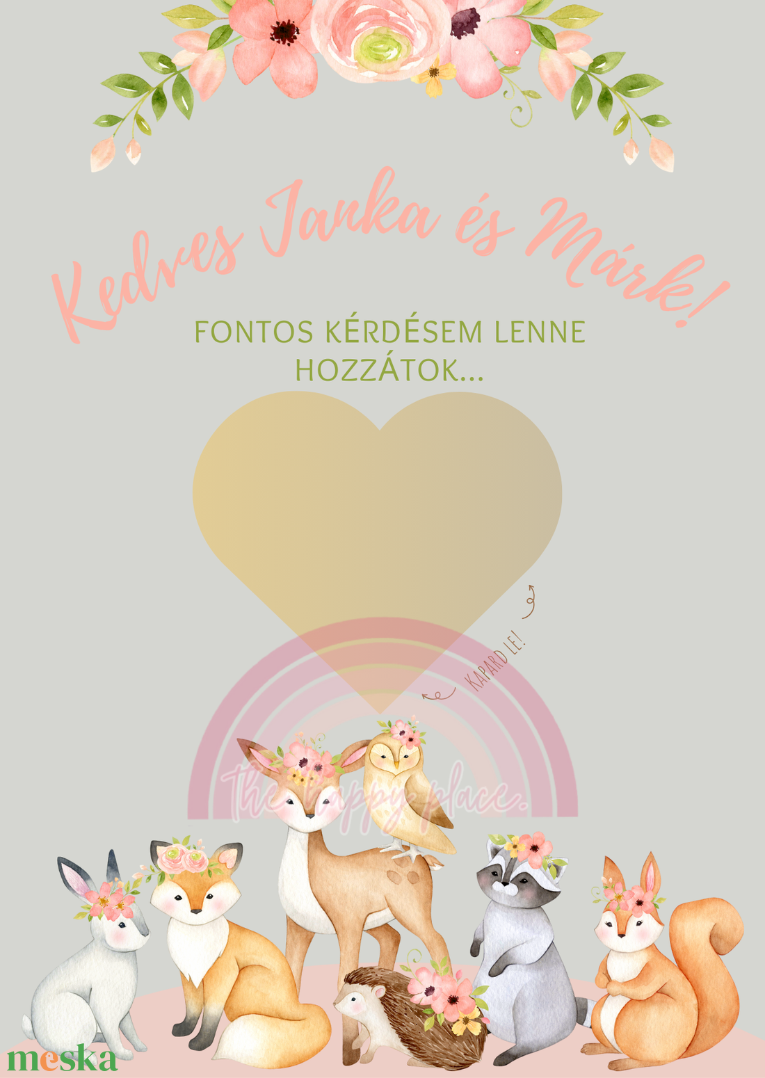 Keresztszülő felkérő kaparós kártya :) / Kaparós sorsjegy 3. - otthon & életmód - papír, írószer - ajándékozás kellékei - ajándék sorsjegy - Meska.hu
