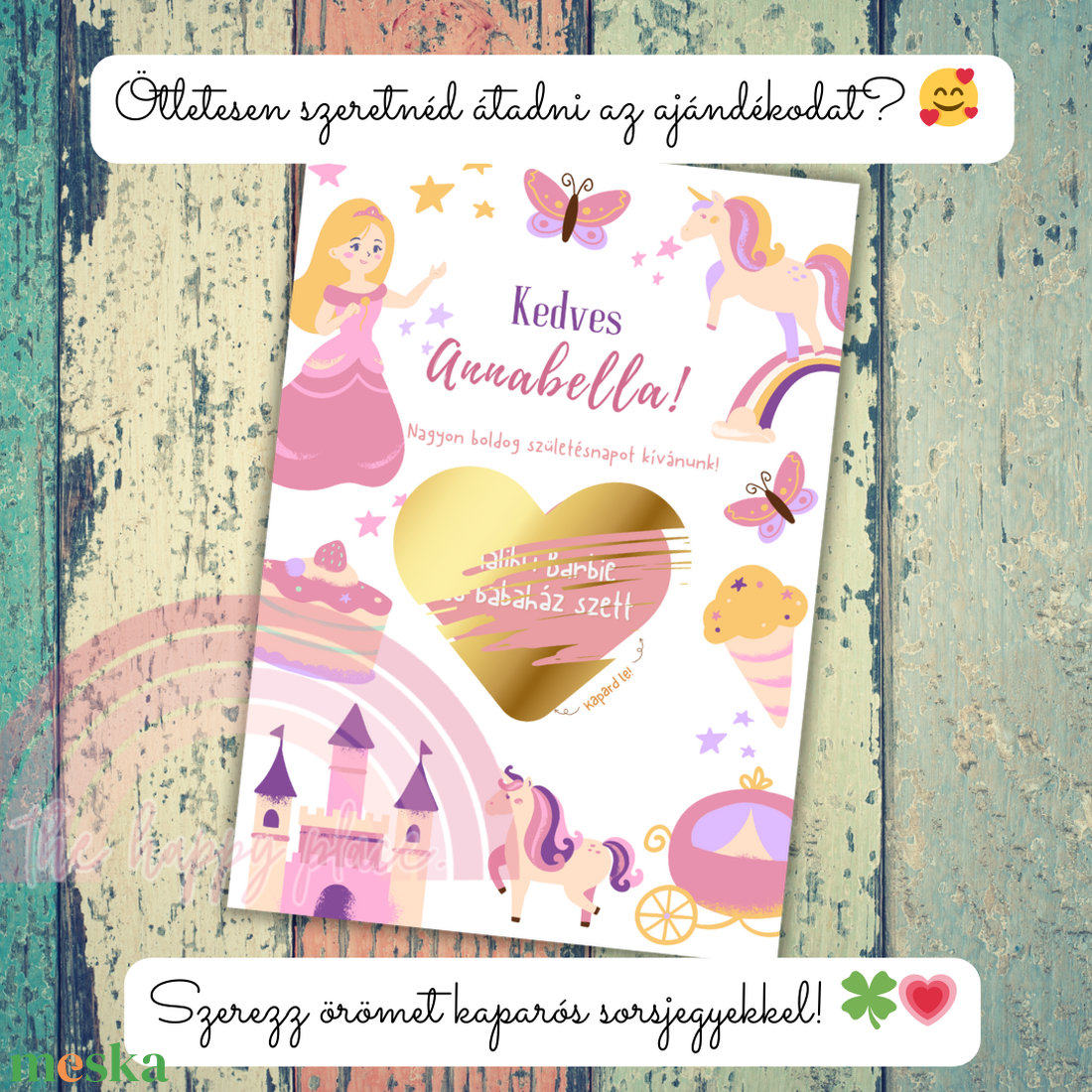 Kaparós kártya gyerekeknek :) / Születésnap, névnap, gyereknap / Ajándékkísérő, ajándék átadás/ Kaparós sorsjegy 8. - otthon & életmód - papír, írószer - ajándékozás kellékei - ajándék sorsjegy - Meska.hu