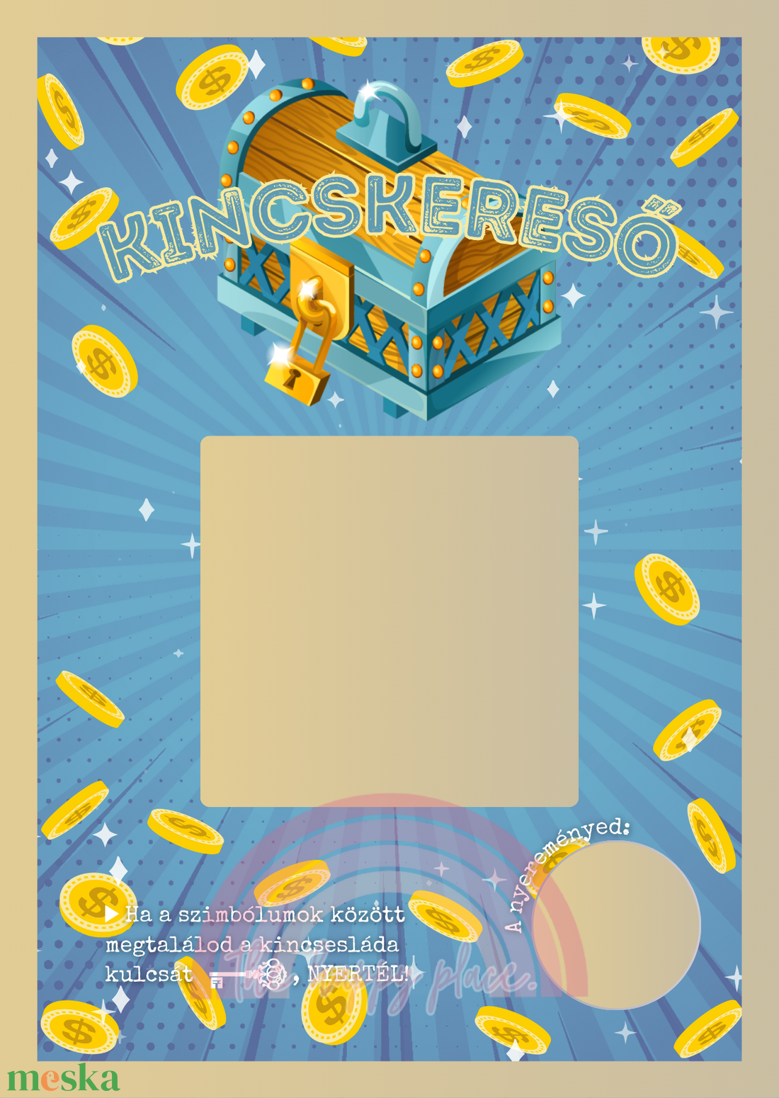 Kaparós kártya / Kincskereső / Ajándék, születésnap, névnap, ünnep, céges / Kaparós sorsjegy - otthon & életmód - papír, írószer - Meska.hu