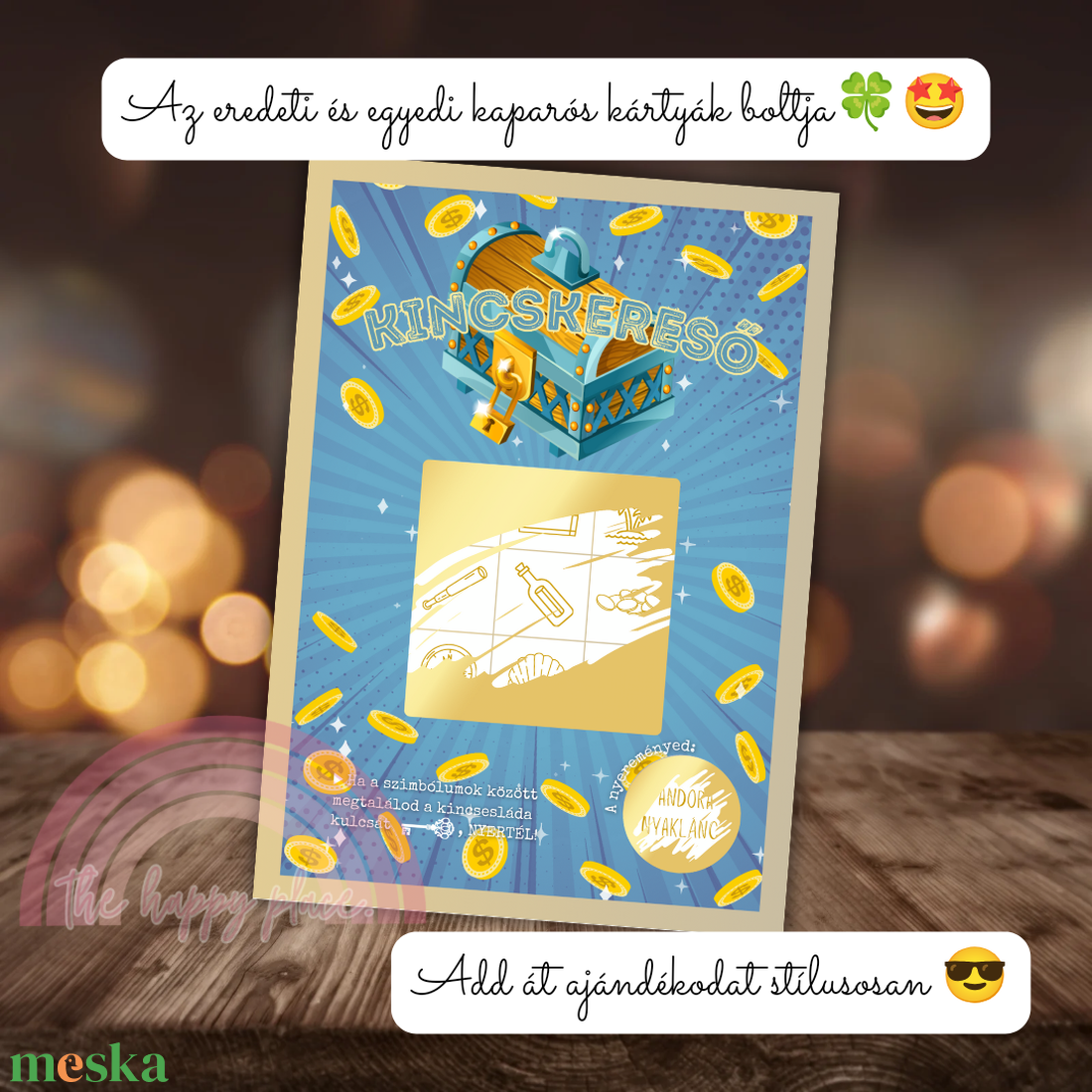 Kaparós kártya / Kincskereső / Ajándék, születésnap, névnap, ünnep, céges / Kaparós sorsjegy - otthon & életmód - papír, írószer - Meska.hu