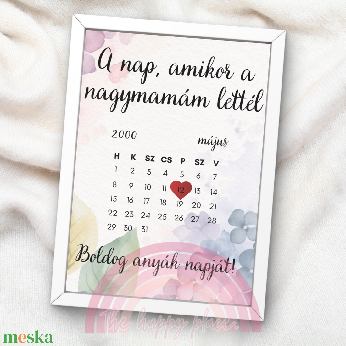 Anyák napi ajándék 7. / A nap, amikor a mamám lettél / Fali dekoráció, falikép, kollázs / digitális, nyomat / A4,A3 - otthon & életmód - dekoráció - kép & falikép - poszter - Meska.hu