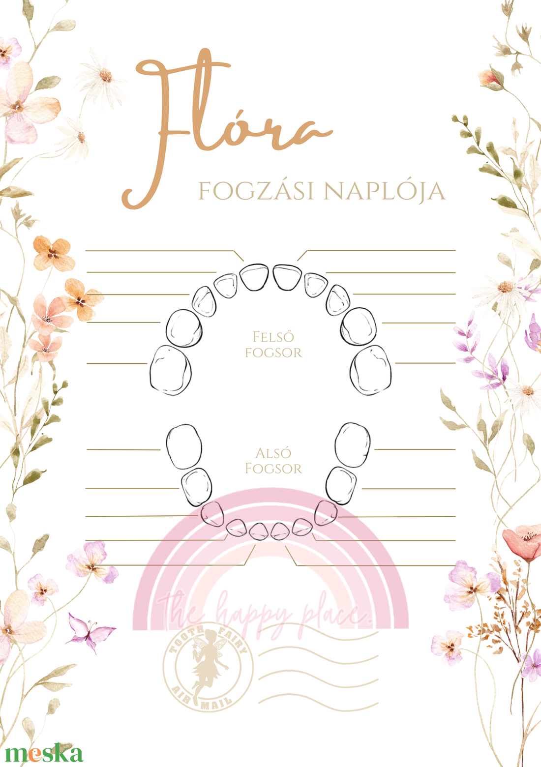 Fogzási napló / Első fogak / Tejfogak / Emlék 4. - otthon & életmód - papír, írószer - jegyzetfüzet & napló - Meska.hu