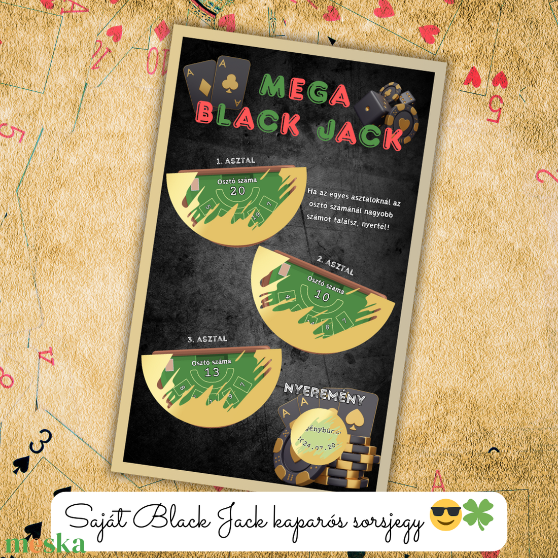 Mega Black Jack kaparós kártya / Ajándék, születésnap, névnap, ünnep, céges, legénybúcsú / Egyedi kaparós sorsjegy - otthon & életmód - papír, írószer - Meska.hu Mega Black Jack kaparós kártya / Ajándék, születésnap, névnap, ünnep, céges, legénybúcsú / Egyedi kaparós sorsjegy - otthon & életmód - papír, írószer - Meska.hu