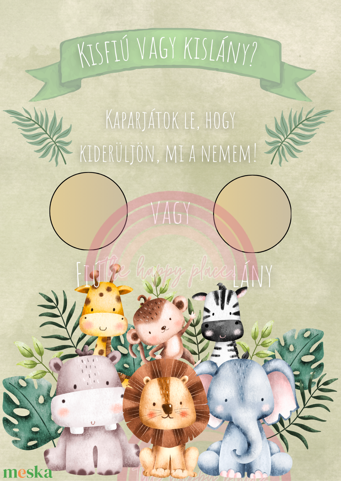 FIÚ VAGY LÁNY? kaparós kártya :) / Unokabejelentő / Babaváró buli / Gender reveal kaparós sorsjegy 4. - otthon & életmód - papír, írószer - ajándékozás kellékei - ajándék sorsjegy - Meska.hu