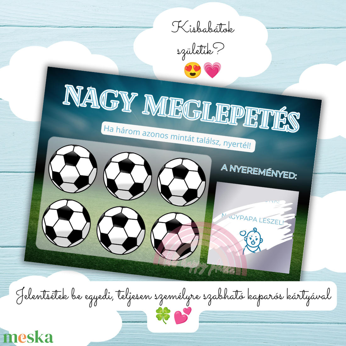 NAGYPAPA LESZEL! kaparós kártya :) / Baba bejelentő / Nagy meglepetés kaparós sorsjegy 3. - otthon & életmód - papír, írószer - ajándékozás kellékei - ajándék sorsjegy - Meska.hu
