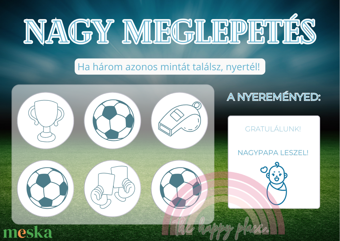 NAGYPAPA LESZEL! kaparós kártya :) / Baba bejelentő / Nagy meglepetés kaparós sorsjegy 3. - otthon & életmód - papír, írószer - ajándékozás kellékei - ajándék sorsjegy - Meska.hu
